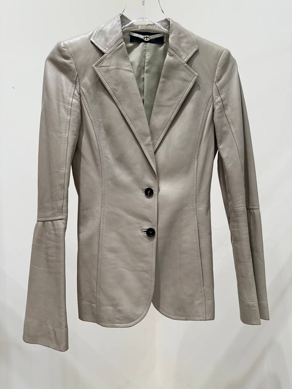 Gucci Vintage Tom Ford Era Ivory Leather Blazer Sz.38